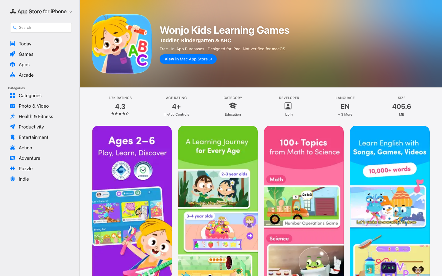 Screenshot of Wonjo Kids