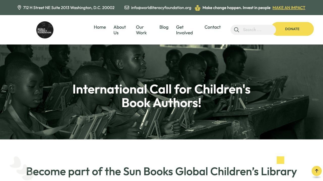 Screenshot of World Literacy Foundation Global Children’s Library