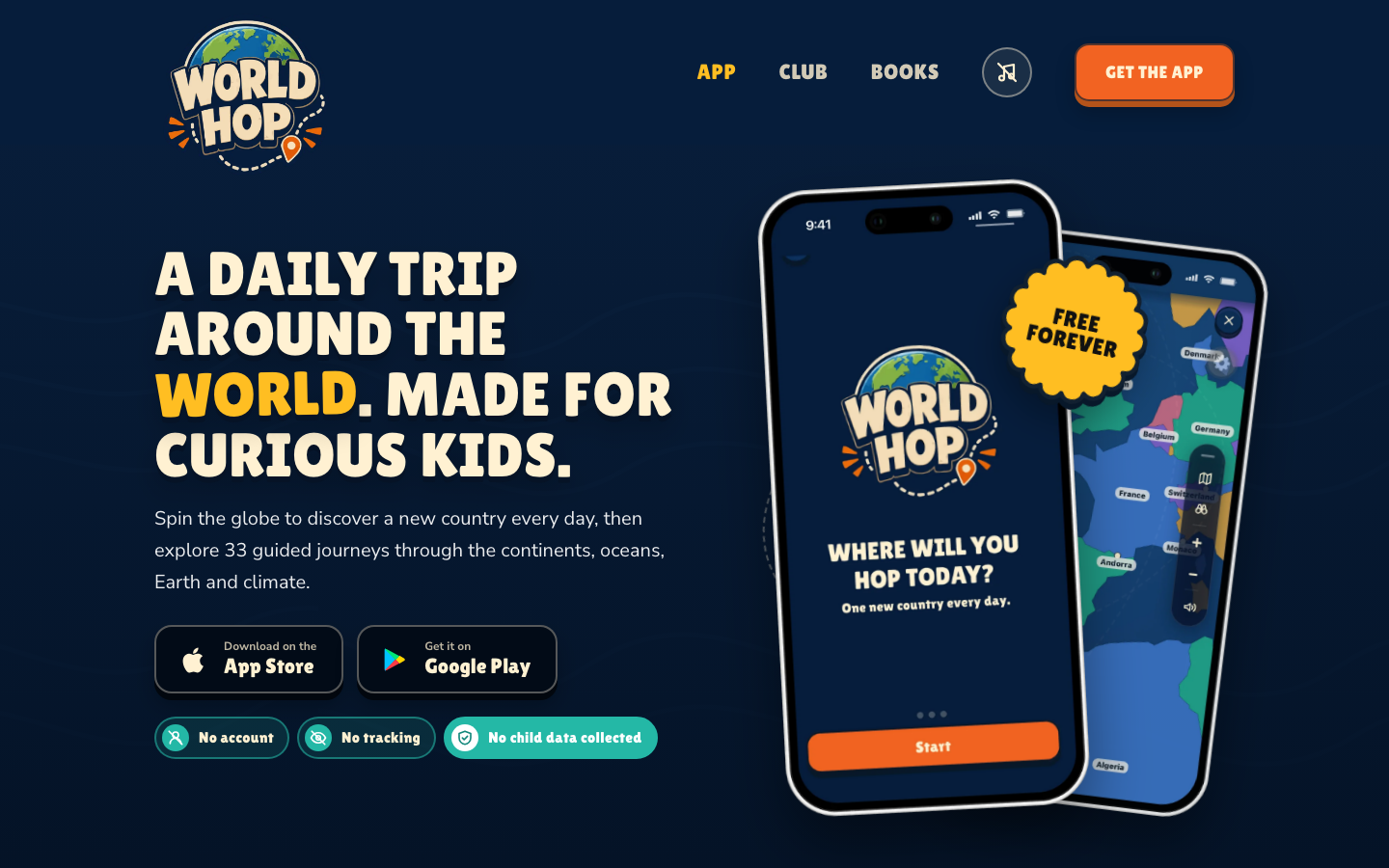 Screenshot of WorldHop