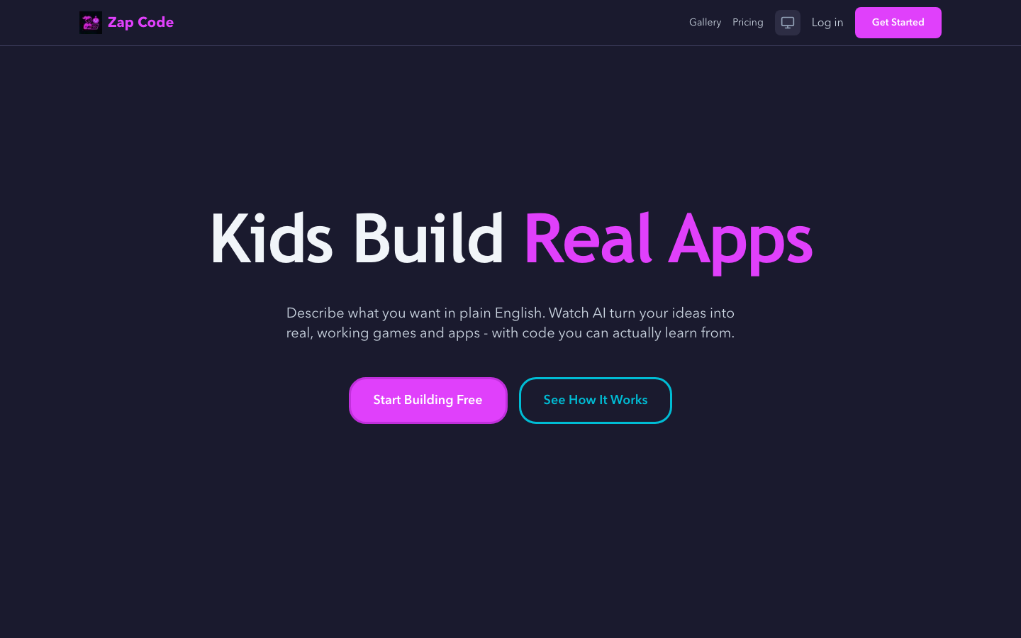 Screenshot of Zap Code